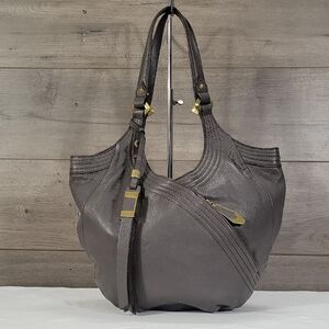 orYANY Gray Leather Shoulder Bag